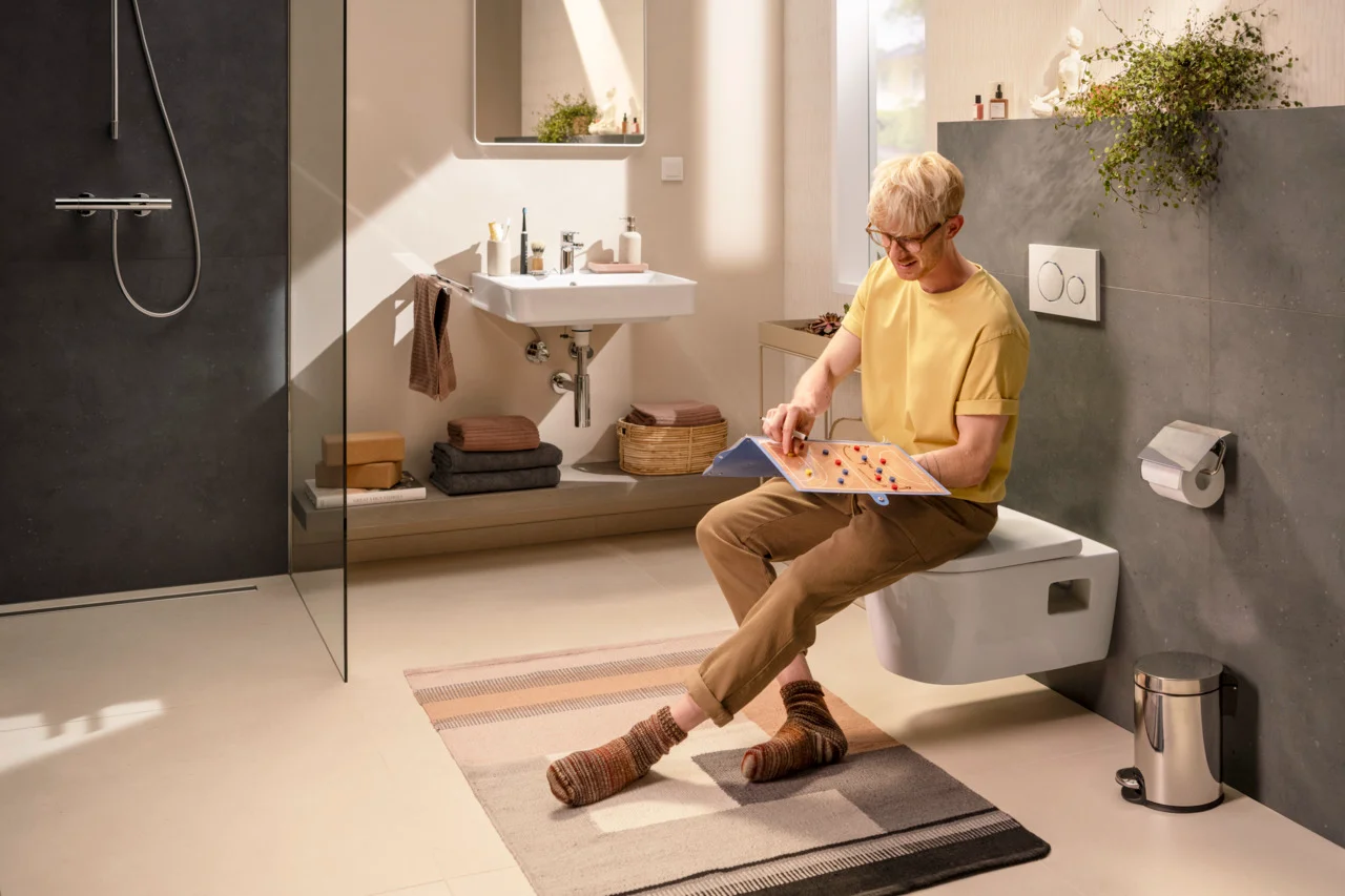 Hansgrohe Waschtisch Xanuia Q, weiß, 600x480 mm, wandhängend mit Hahnloch und Überlauf