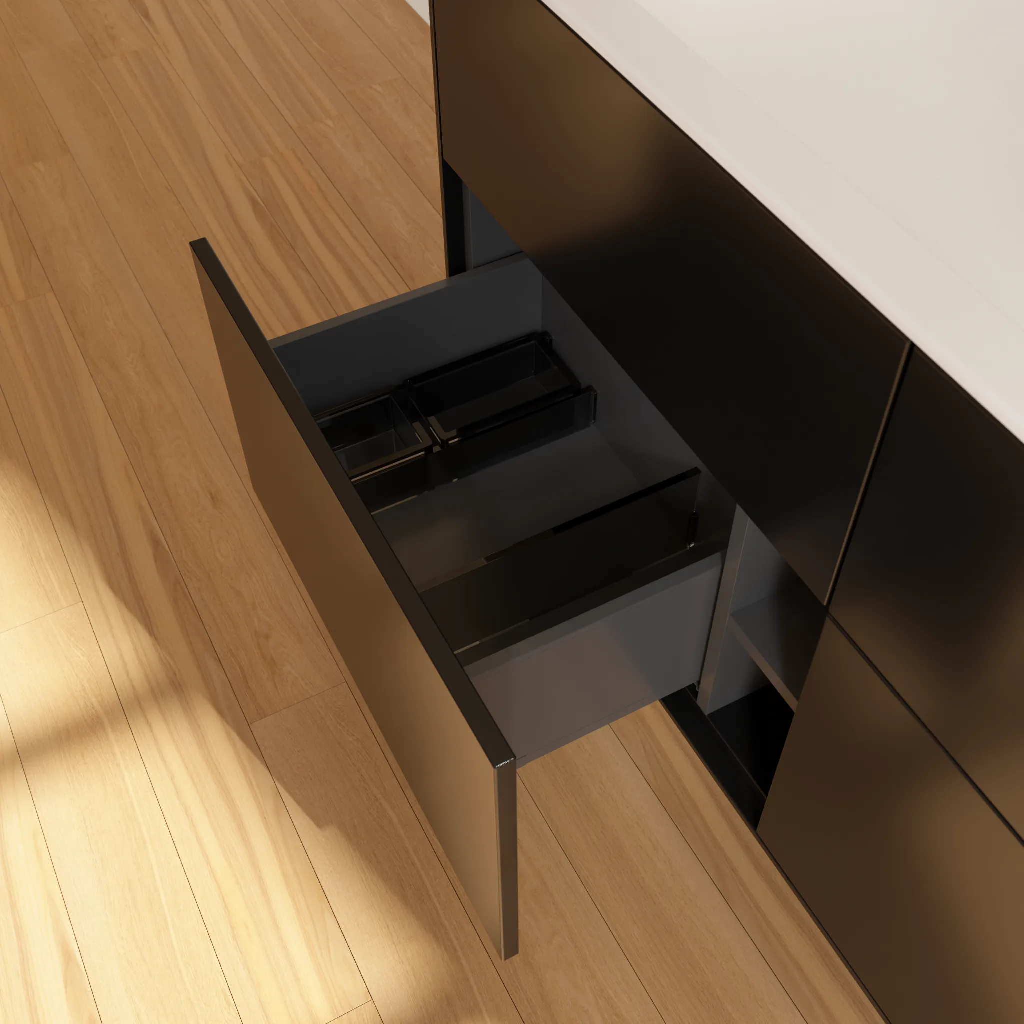 Villeroy & Boch Waschbeckenunterschrank Finion F05, 1196x591x498 mm, Black Matt Lacquer, mit SoftClosing und Push-to-open Funktion