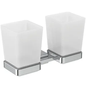 2 Zahnputzbecher IOM Cube, Chrom 2 Zahnputzbecher IOM Cube, Chrom