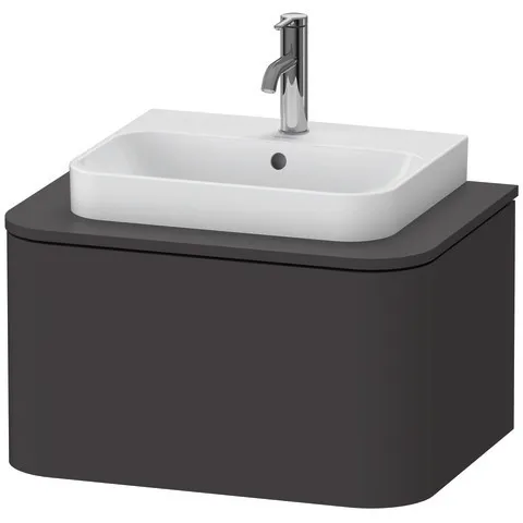 Duravit Waschtischunterschrank wandhängend „Happy D.2 Plus“ 65 × 35,4 × 48 cm Becken: mittig / Beleuchtung: ohne / Front- & Korpusfarbe: Graphit Supermatt / Größe: 65 × 48 × 35,4 cm / Oberfläche: Dekor / Schubladen: 1 Duravit Waschtischunterschrank wandhängend „Happy D.2 Plus“ 65 × 35,4 × 48 cm Becken: mittig / Beleuchtung: ohne / Front- & Korpusfarbe: Graphit Supermatt / Größe: 65 × 48 × 35,4 cm / Oberfläche: Dekor / Schubladen: 1