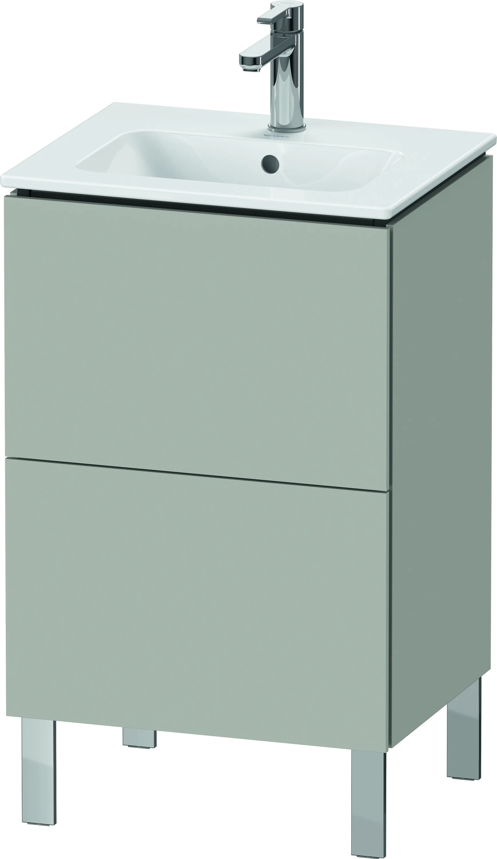 Duravit Waschtischunterschrank bodenstehend „L-Cube“ 52 × 70,4 × 42,1 cm in Betongrau Matt