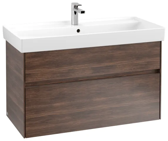 Villeroy & Boch Waschtischunterschrank „Collaro“ 954 × 546 × 444 mm Arizona Oak, für Becken mittig, mit Beleuchtung