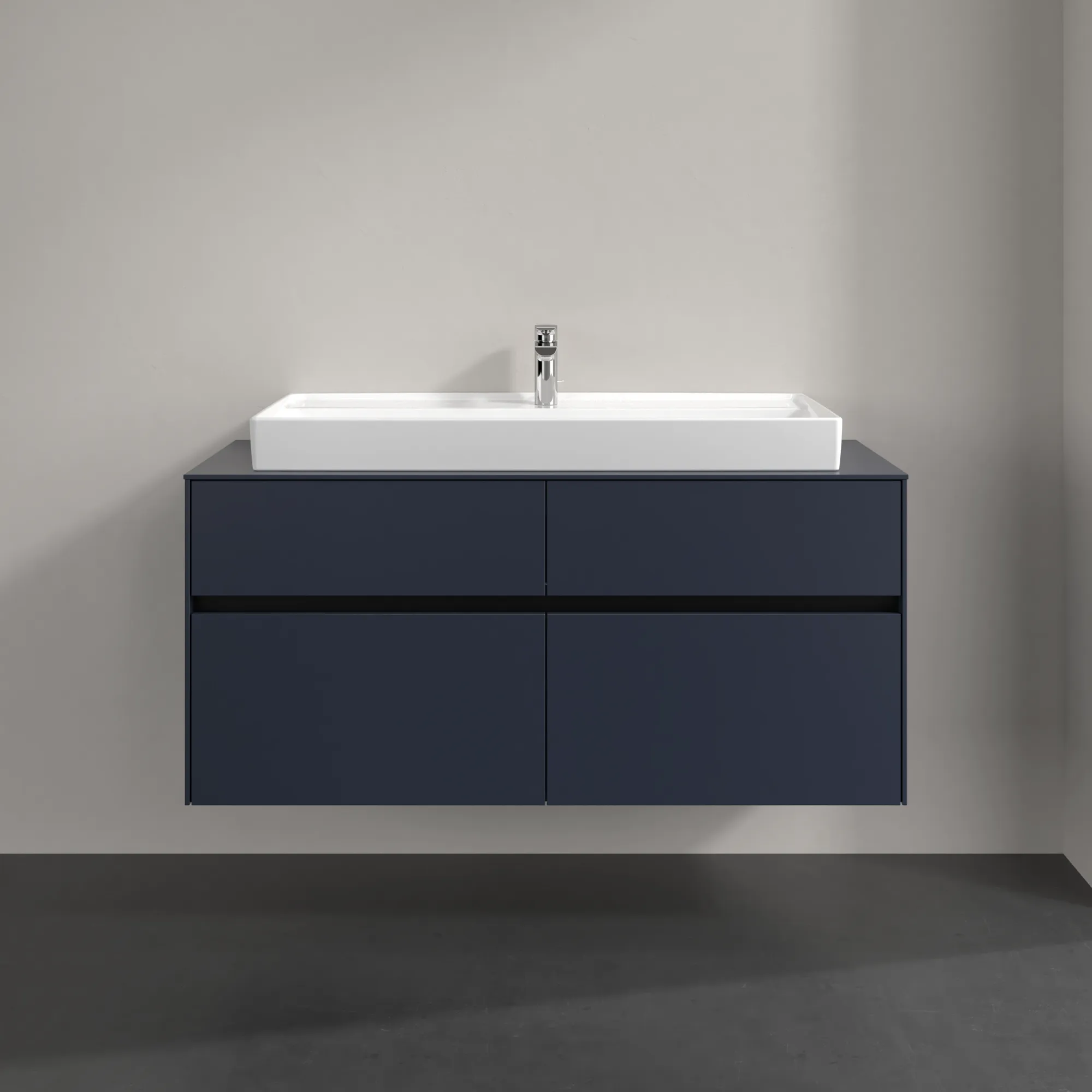 Villeroy & Boch Waschtischunterschrank „Collaro“ 1200 × 548 × 500 mm Marine Blue, ohne Beleuchtung, für Becken mittig