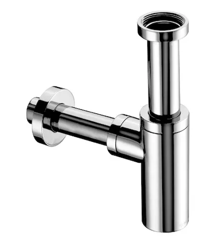 Design-Siphon EDITION, Messingrosette mit Gleitring, chrom