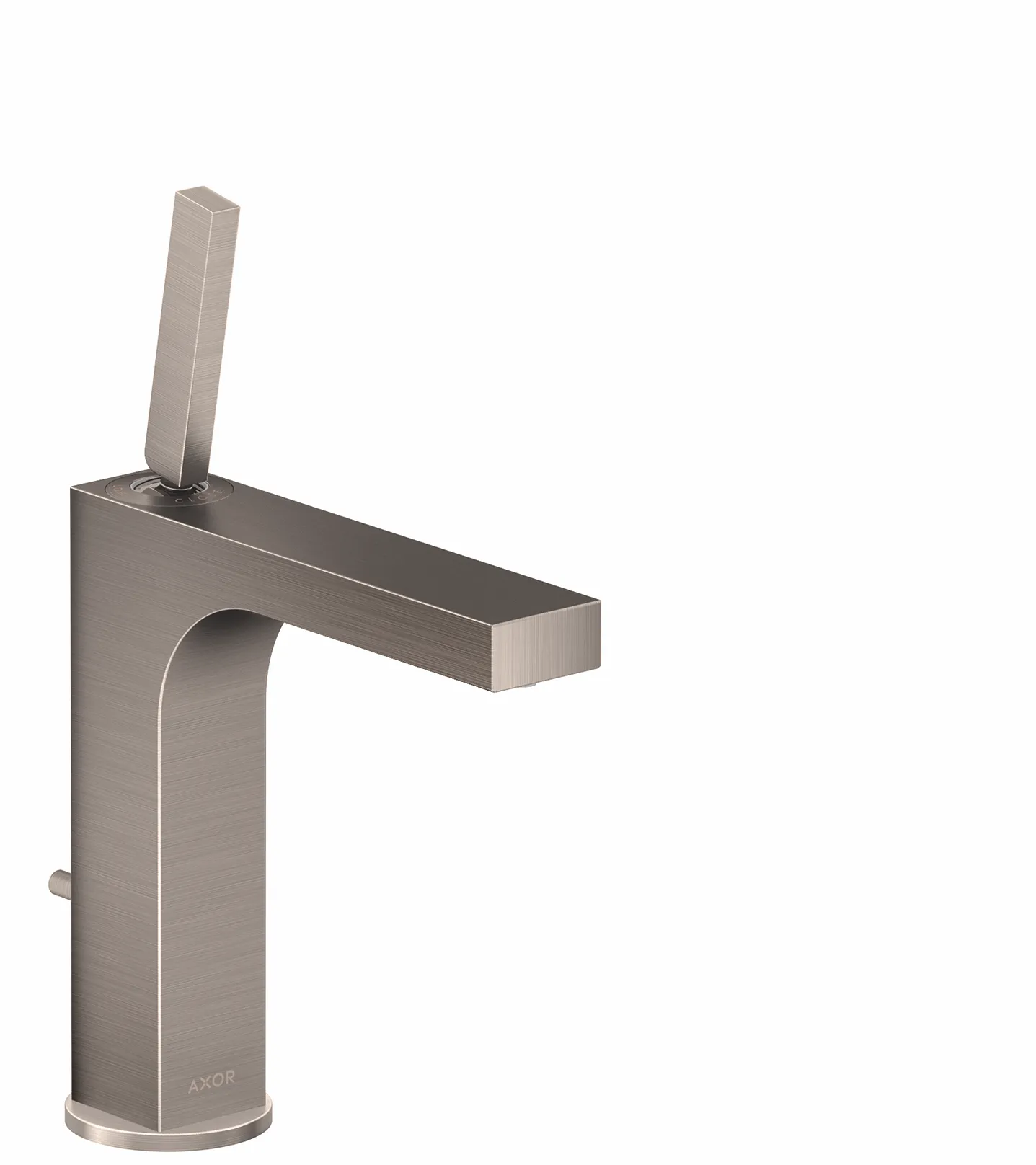 Hansgrohe AXOR Citterio Einhebel-Waschtischmischer 160 mit Pingriff und Zugstangen-Ablaufgarnitur, Edelstahl Optic