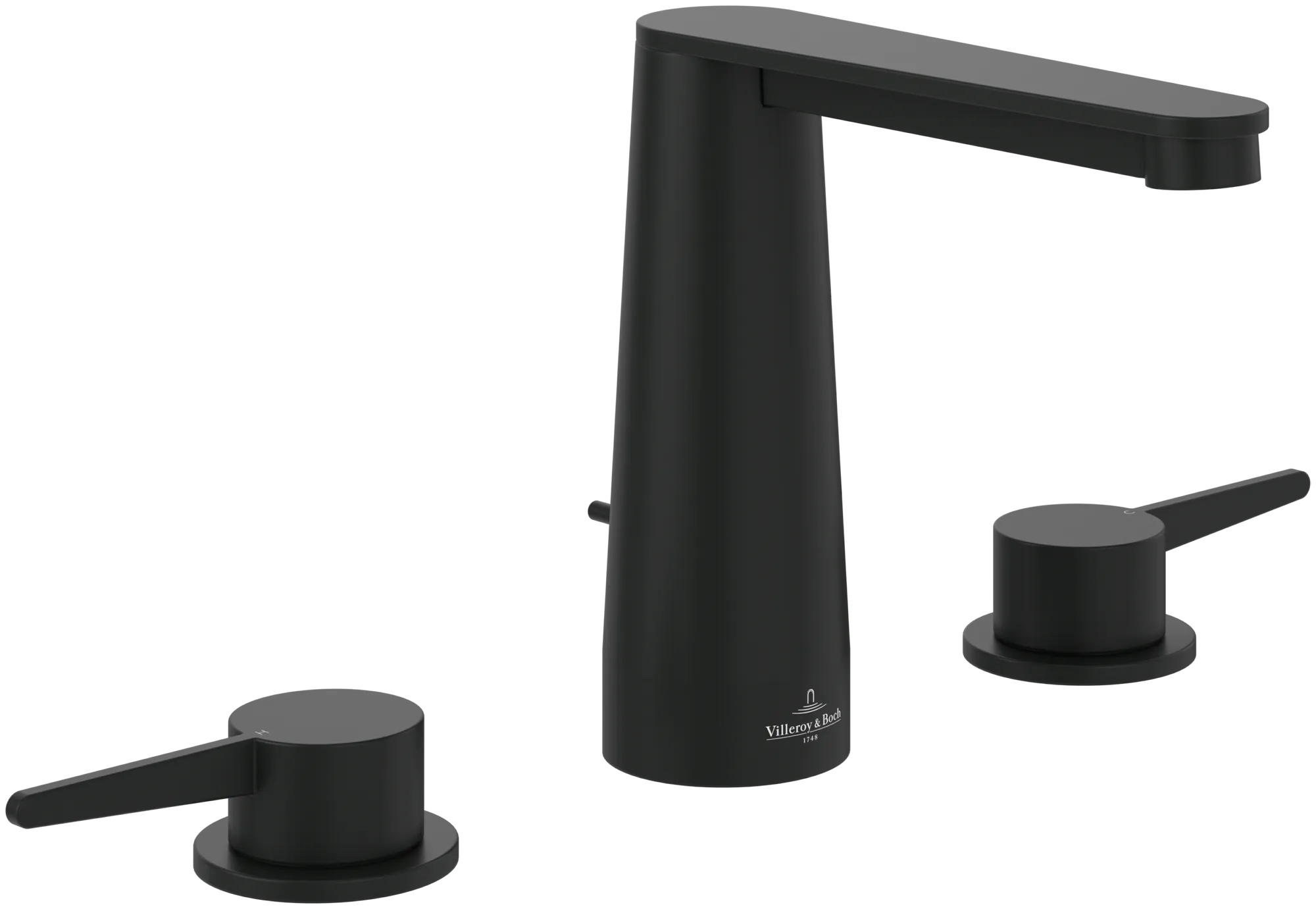 Zweihand-Waschtischarmatur „Conum“ 16,5 cm Ausladung 130 mm in Matt Black Zweihand-Waschtischarmatur „Conum“ 16,5 cm Ausladung 130 mm in Matt Black