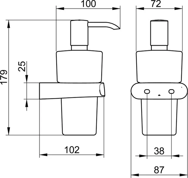 Elegance 11654019000 Flüssigseifenspender mit Halter und Pumpe verchromt