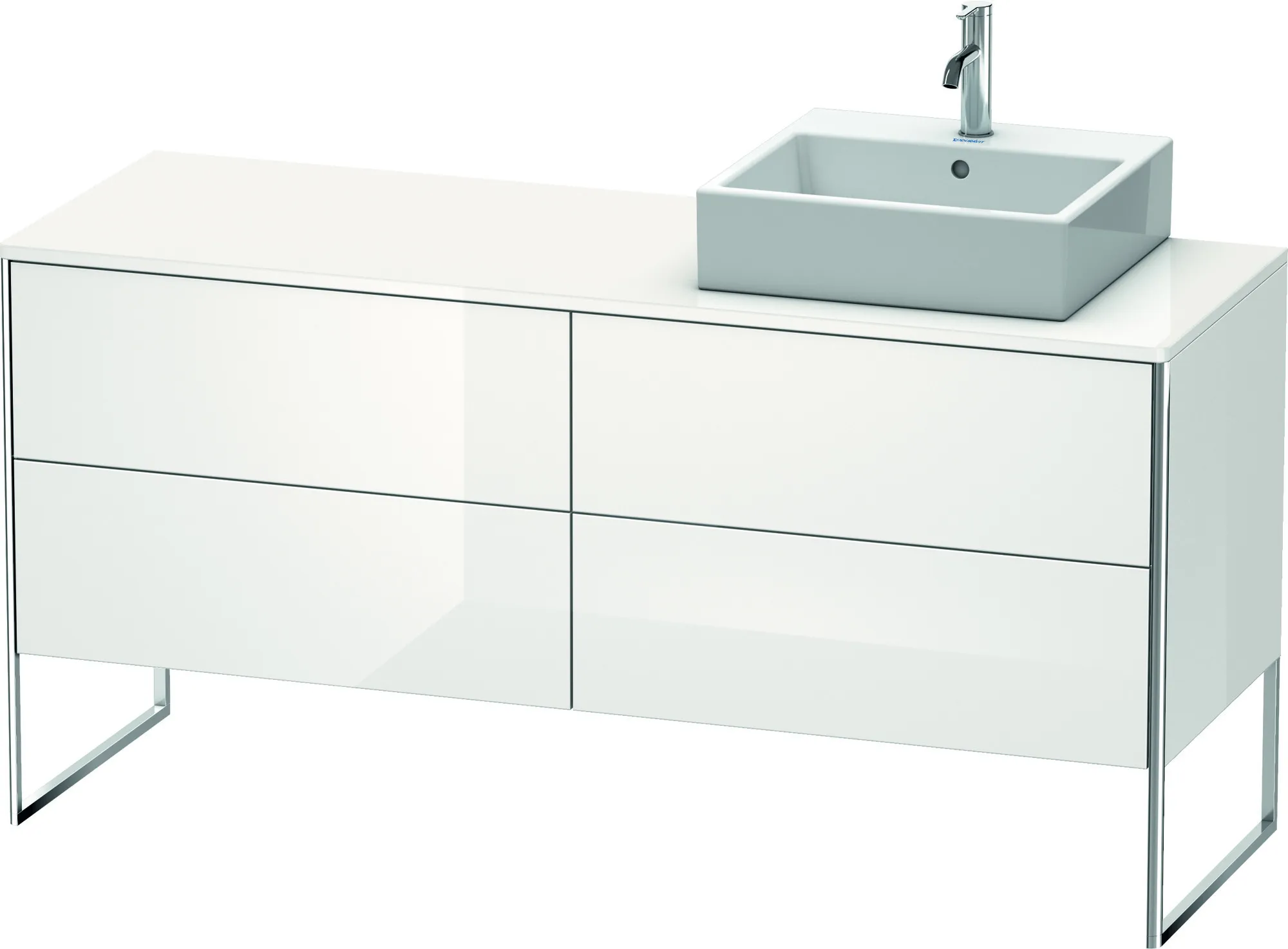 Duravit Waschtischunterschrank bodenstehend „XSquare“ 160 × 77,8 × 54,8 cm Weiß Hochglanz Duravit Waschtischunterschrank bodenstehend „XSquare“ 160 × 77,8 × 54,8 cm Weiß Hochglanz