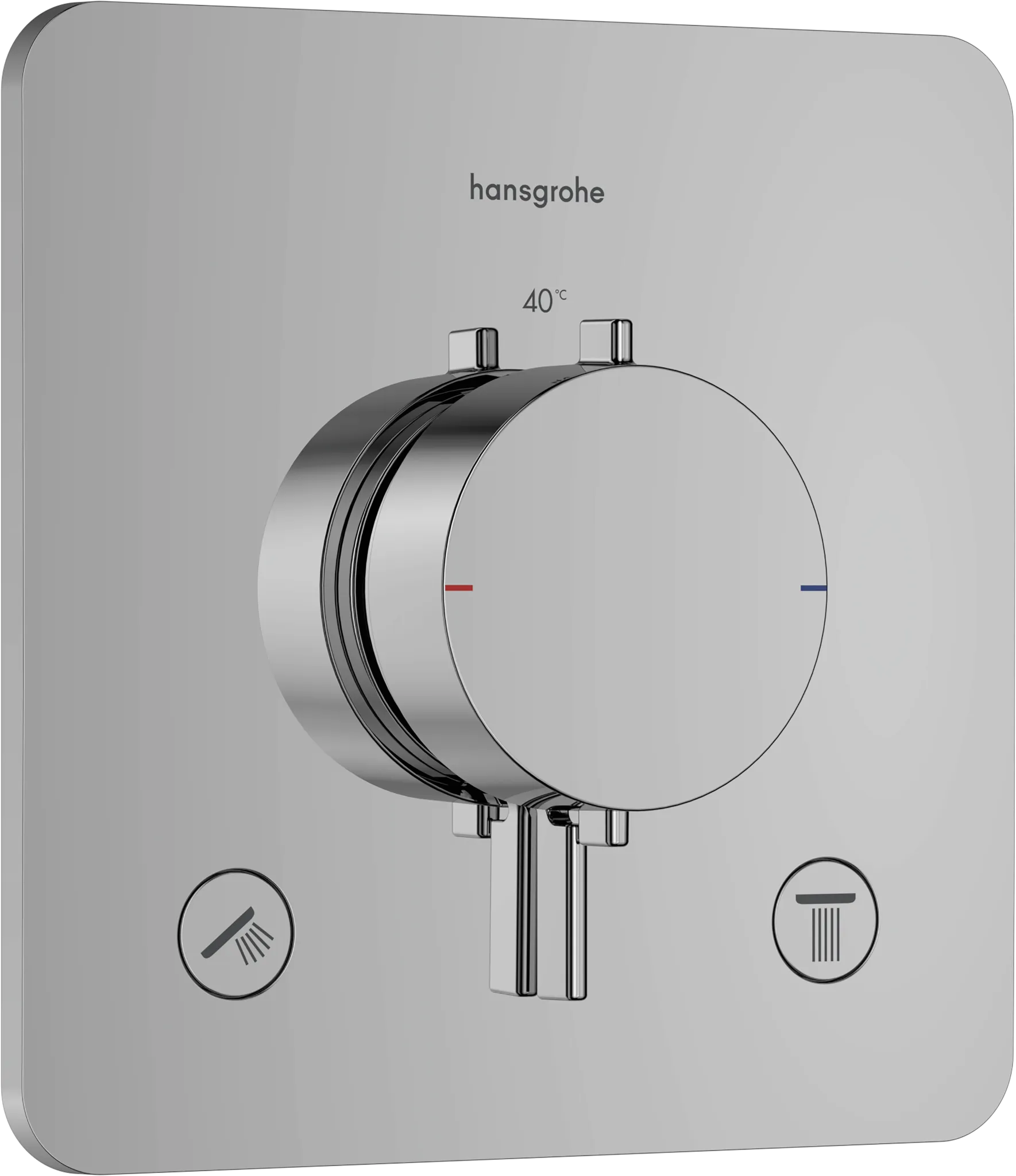 Hansgrohe Unterputz-Armatur „Ecostat Comfort Q“ Ausladung 0 mm in Chrom