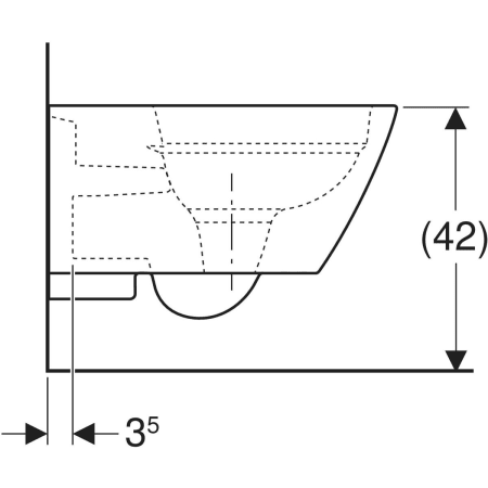 Wand-Tiefspül-WC „Smyle Square“ geschlossene Form 35 × 33 × 54 cm ohne Spülrand