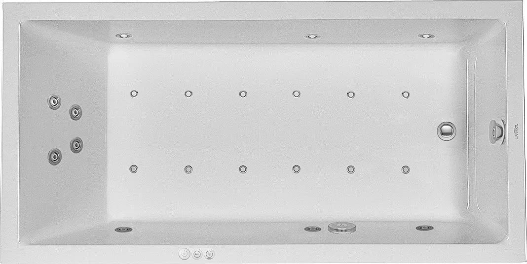 Duravit Whirlwanne „Starck“ rechteck 1800 × 900 mm, Fußablauf mit Combi-System P, in Weiß Ablauf: Fußablauf / Whirlsystem: mit Combi-System P Duravit Whirlwanne „Starck“ rechteck 1800 × 900 mm, Fußablauf mit Combi-System P, in Weiß Ablauf: Fußablauf / Whirlsystem: mit Combi-System P