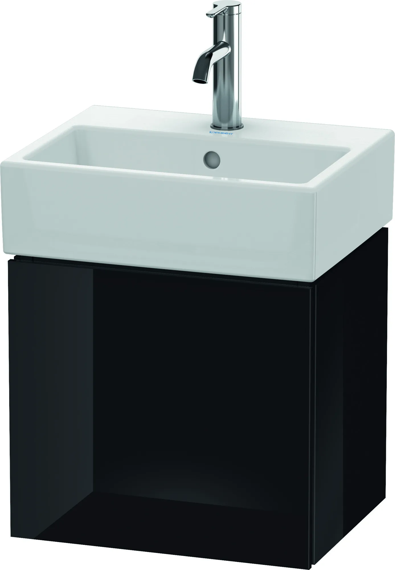 Duravit Waschtischunterschrank wandhängend „L-Cube“ 43,4 × 40 × 34,1 cm Schwarz Hochglanz