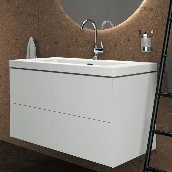 Ideal Standard Möbelwaschtischunterschrank Conca 2 Auszüge, Weiß, 1000x505x550mm Ideal Standard Möbelwaschtischunterschrank Conca 2 Auszüge, Weiß, 1000x505x550mm