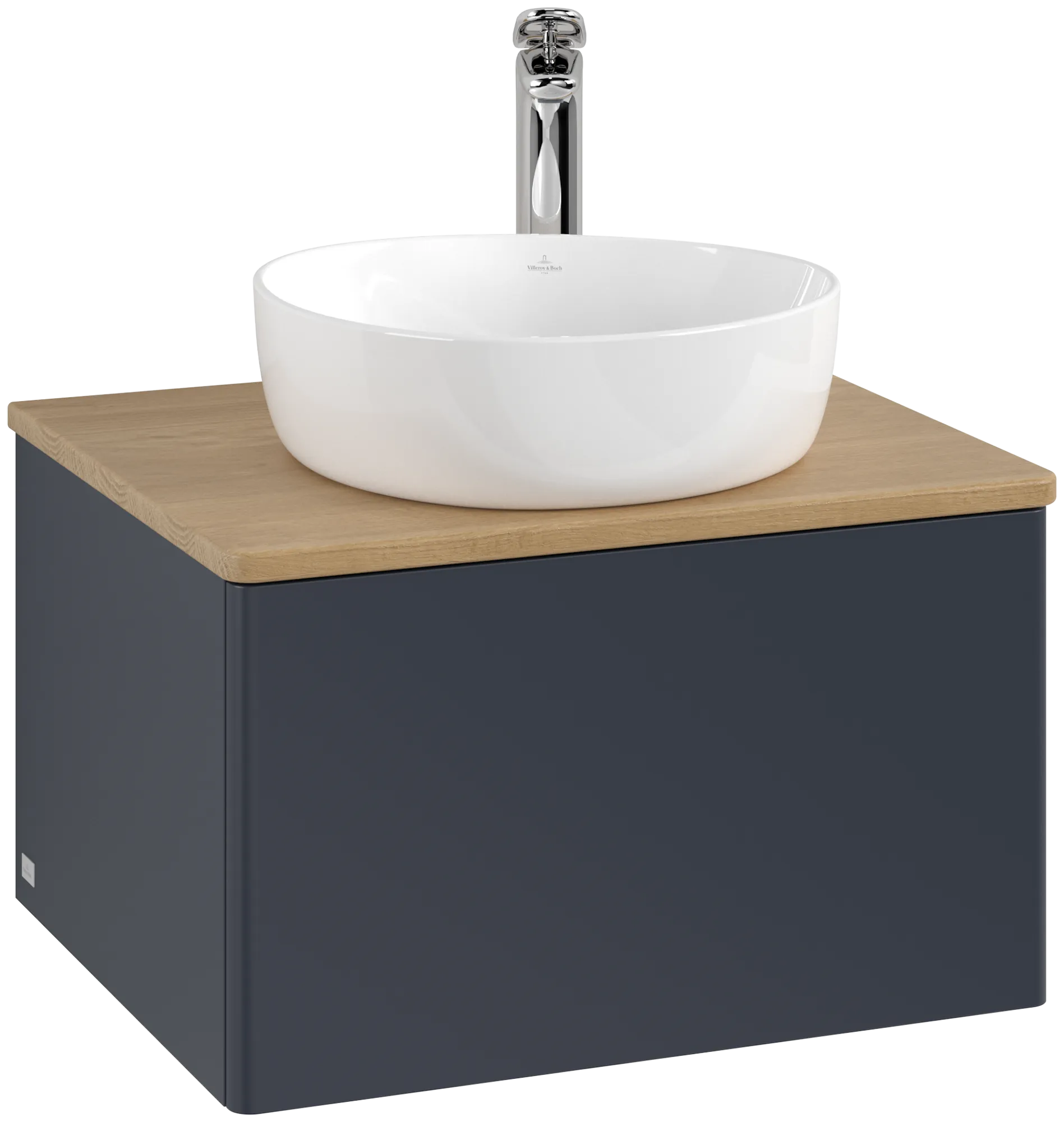 Villeroy & Boch Antao Waschbeckenunterschrank L29_5, 600x360x500 mm, Midnight Blue Matt Lacquer / Honey Oak