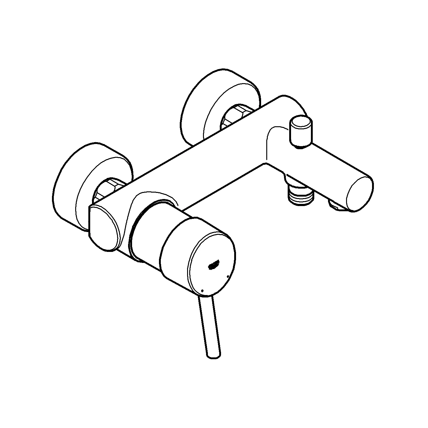 Einhand-Wannenbatterie Concetto 32211_1, Wandmontage, eigensicher, chrom