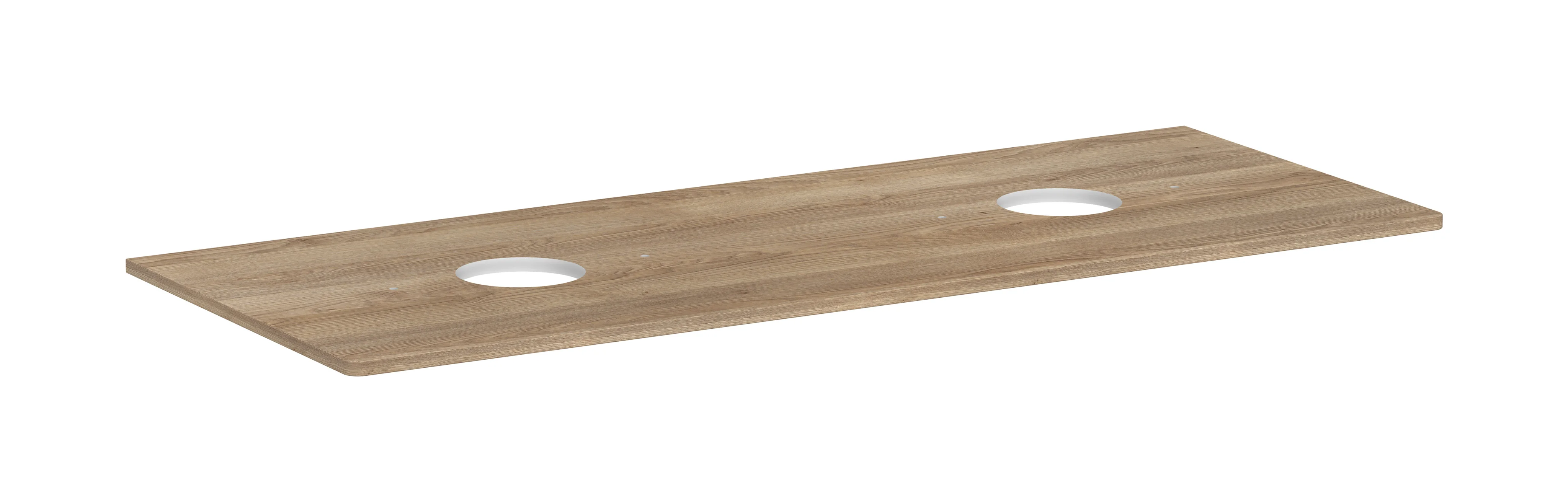 Hansgrohe Xelu Q Konsole in Eiche Natur, 1360x540 mm, mit 2 mittigen Ausschnitten für Aufsatzwaschtisch ohne Hahnloch Hansgrohe Xelu Q Konsole in Eiche Natur, 1360x540 mm, mit 2 mittigen Ausschnitten für Aufsatzwaschtisch ohne Hahnloch