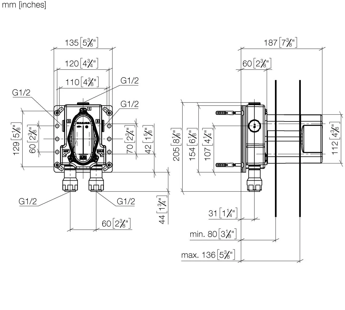 Dornbracht UP-Thermostat mit Vorabsperrung Dornbracht UP-Thermostat mit Vorabsperrung