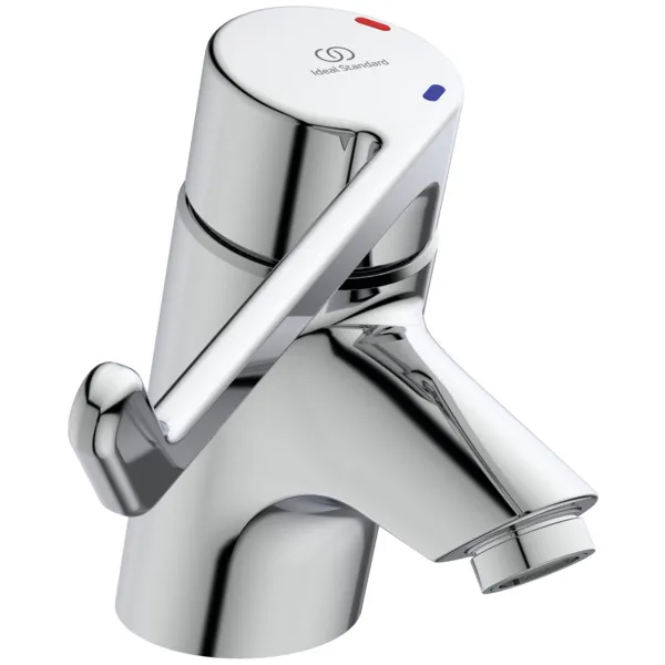 Waschtisch-Sicherheitsarmatur Ceraplus, ohne Ablgarn, Bedienhebel 180mm, Ausladung 109mm, Chrom Waschtisch-Sicherheitsarmatur Ceraplus, ohne Ablgarn, Bedienhebel 180mm, Ausladung 109mm, Chrom