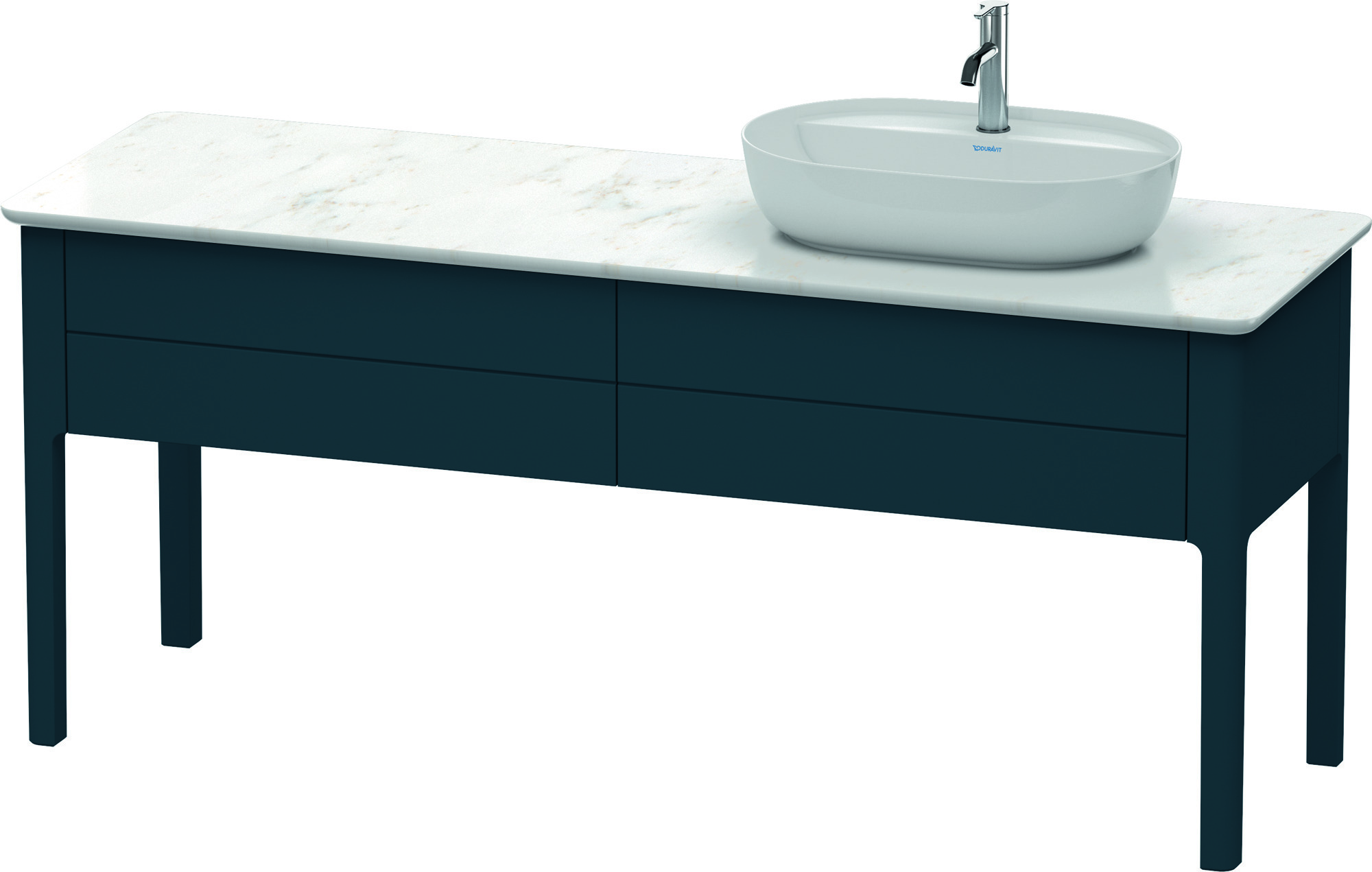 Duravit Waschtischunterschrank bodenstehend „Luv“ 173,3 × 74,3 × 57 cm in Nachtblau Seidenmatt