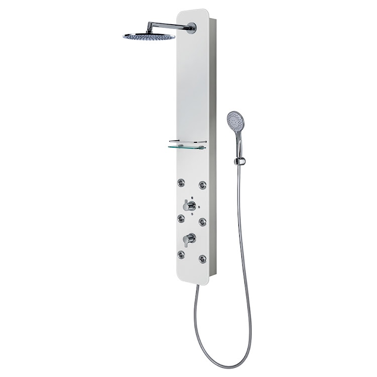 HSK gerahmte Schiebetür 3-teilig „Favorit“ Glas Chinchilla, Profile Weiß, H: 1850 mm HSK gerahmte Schiebetür 3-teilig „Favorit“ Glas Chinchilla, Profile Weiß, H: 1850 mm