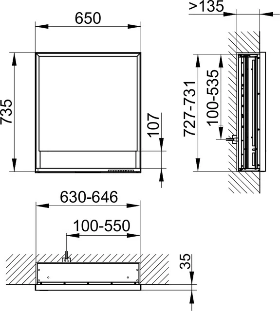KEUCO Wandeinbau Spiegelschrank mit offenem Ablagefach „Royal Lumos“ in Silber (eloxiert), Anschlag links, links, Unterputz, Anschlag links, mit Steckdose, ohne Spiegelheizung 650 × 735 × 165 mm KEUCO Wandeinbau Spiegelschrank mit offenem Ablagefach „Royal Lumos“ in Silber (eloxiert), Anschlag links, links, Unterputz, Anschlag links, mit Steckdose, ohne Spiegelheizung 650 × 735 × 165 mm