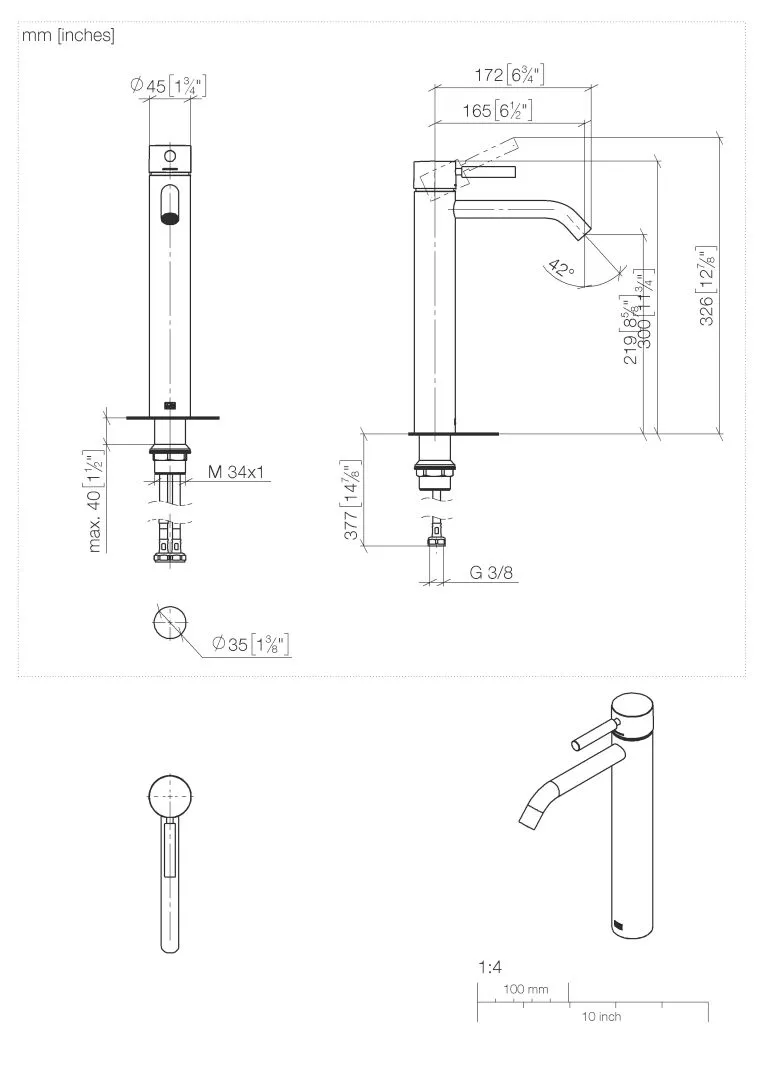 Dornbracht META Waschtisch-Einhandbatterie mit erhöhtem Standfuß ohne Ablaufgarnitur - Chrom Dornbracht META Waschtisch-Einhandbatterie mit erhöhtem Standfuß ohne Ablaufgarnitur - Chrom