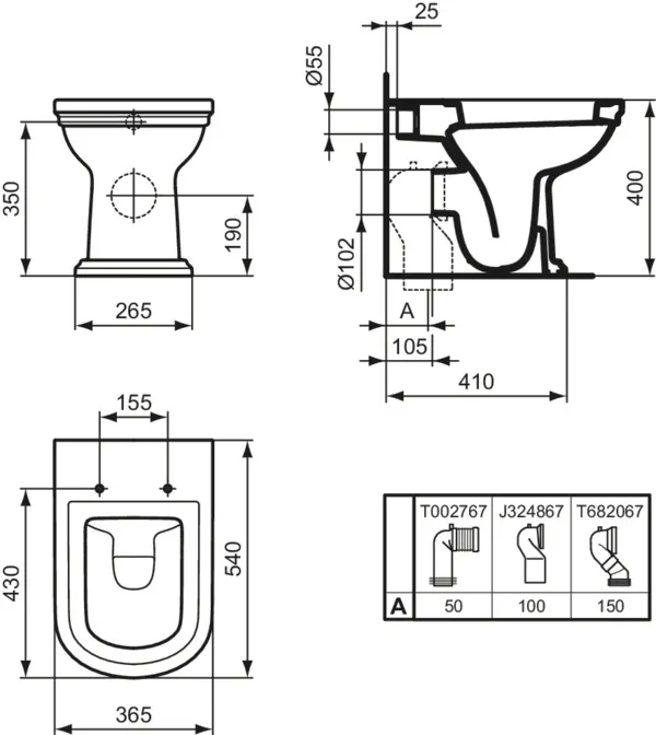 WC „Calla“ 36,5 × 40 × 54 cm WC „Calla“ 36,5 × 40 × 54 cm