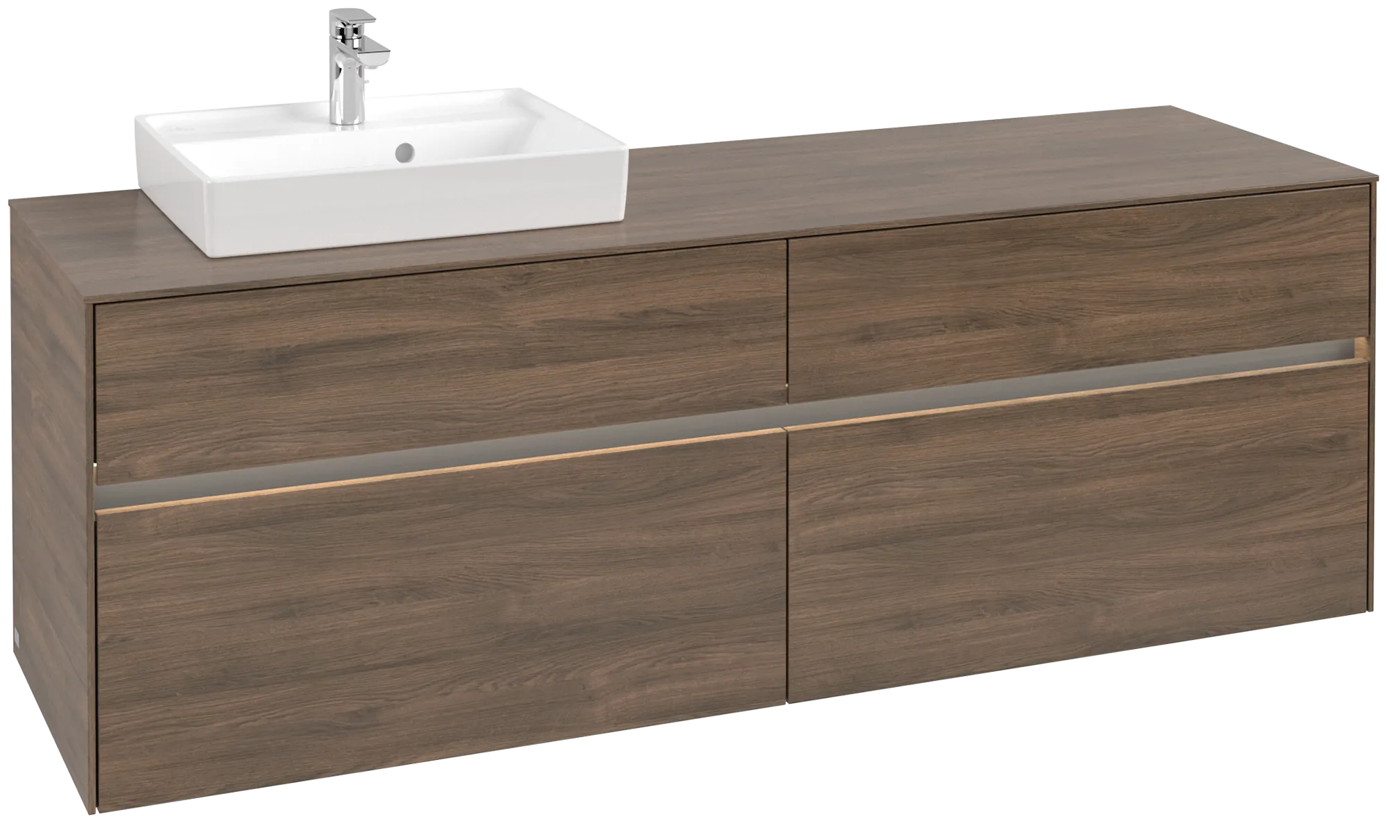 Villeroy & Boch Waschbeckenunterschrank Collaro Arizona Oak, 1.600 x 548 x 500 mm, mit Beleuchtung und SoftClosing Villeroy & Boch Waschbeckenunterschrank Collaro Arizona Oak, 1.600 x 548 x 500 mm, mit Beleuchtung und SoftClosing