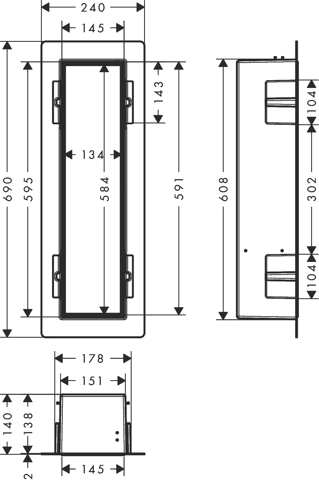 Hansgrohe XtraStoris Rock Einbau Toilettenbürstenhalter mit Ablage und befliesbarer Tür, Mattweiß Hansgrohe XtraStoris Rock Einbau Toilettenbürstenhalter mit Ablage und befliesbarer Tür, Mattweiß