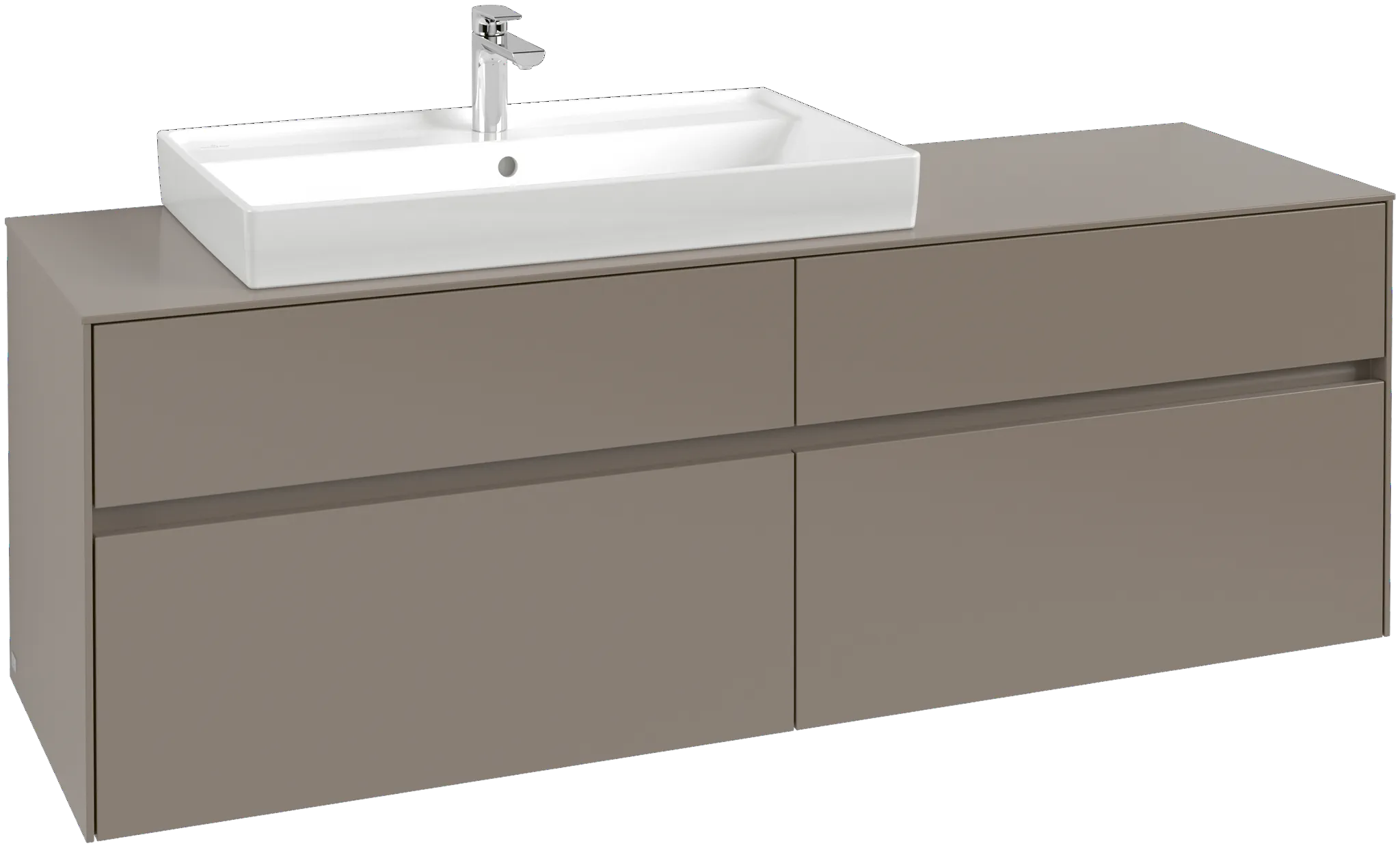 Villeroy & Boch Waschtischunterschrank „Collaro“ 1600 × 548 × 500 mm Marine Blue, mit Beleuchtung, für Becken links