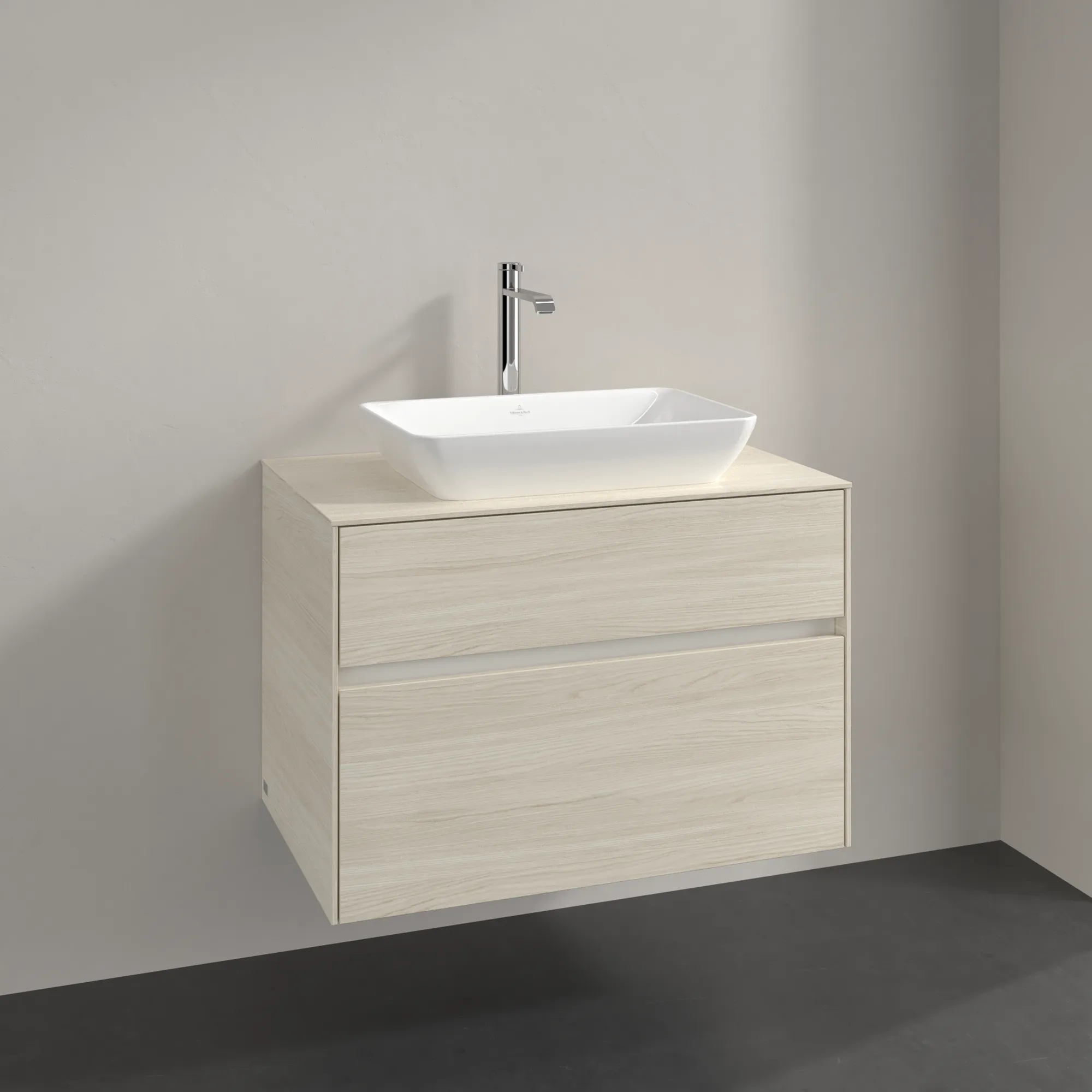 Villeroy & Boch Waschtischunterschrank „Collaro“ 800 × 548 × 500 mm White Oak, ohne Beleuchtung, für Becken mittig Villeroy & Boch Waschtischunterschrank „Collaro“ 800 × 548 × 500 mm White Oak, ohne Beleuchtung, für Becken mittig