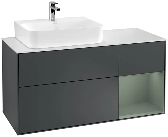 Villeroy & Boch Waschtischunterschrank „Finion“ für Schrankwaschtisch 1200 × 603 × 501 mm Midnight Blue Matt Lacquer, für Becken links Villeroy & Boch Waschtischunterschrank „Finion“ für Schrankwaschtisch 1200 × 603 × 501 mm Midnight Blue Matt Lacquer, für Becken links