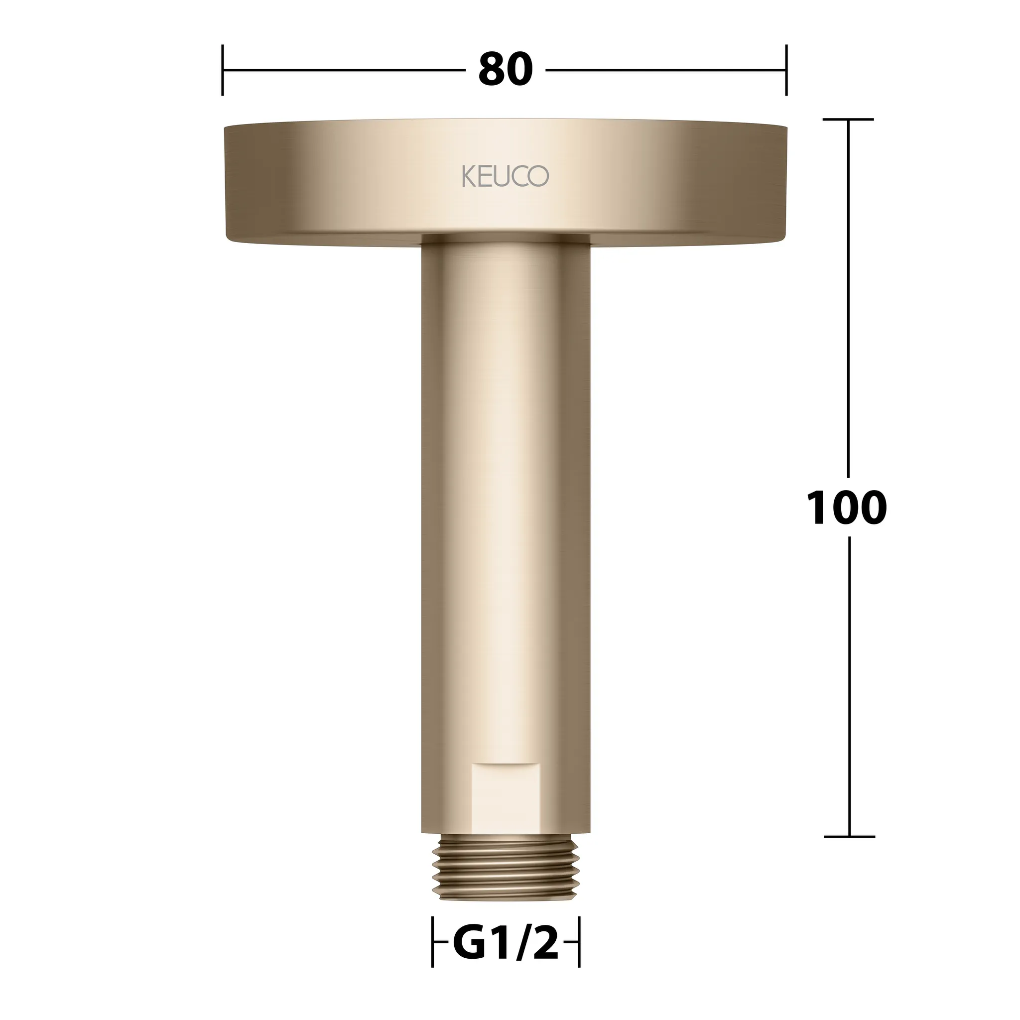 KEUCO Brausearm Deckenmontage rund 100 mm Bronze gebürstet KEUCO Brausearm Deckenmontage rund 100 mm Bronze gebürstet