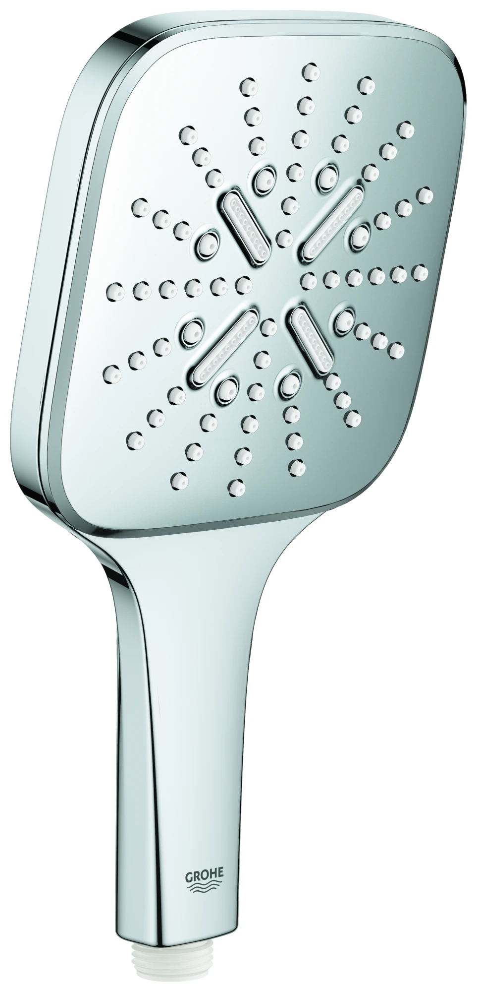 Handbrause Rainshower SmartActive 130 Cube 26582, 3 Strahlarten, Brauseboden chrom, 9,5 l/min Durchflusskonstanthalter, chrom