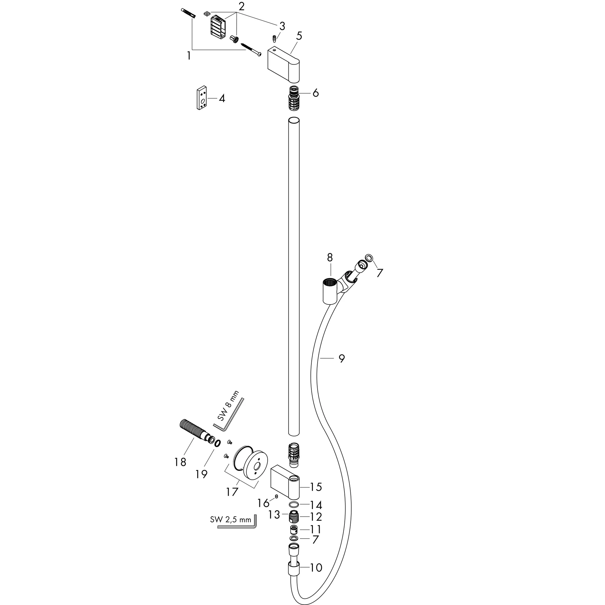 Hansgrohe AXOR One Brausestange 0,90 m Chrom Hansgrohe AXOR One Brausestange 0,90 m Chrom