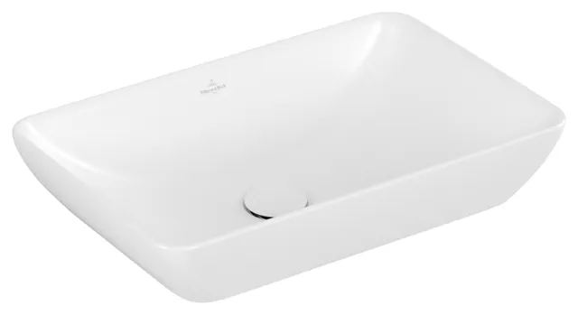 Villeroy & Boch Aufsatzwaschtisch „Venticello“ 555 × 360 × 180 mm, ohne Hahnlochbohrung in Stone White