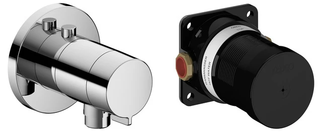 KEUCO IXMO Thermostat-Brausearmatur-Set Unterputz mit Schlauchanschluss rund verchromt KEUCO IXMO Thermostat-Brausearmatur-Set Unterputz mit Schlauchanschluss rund verchromt