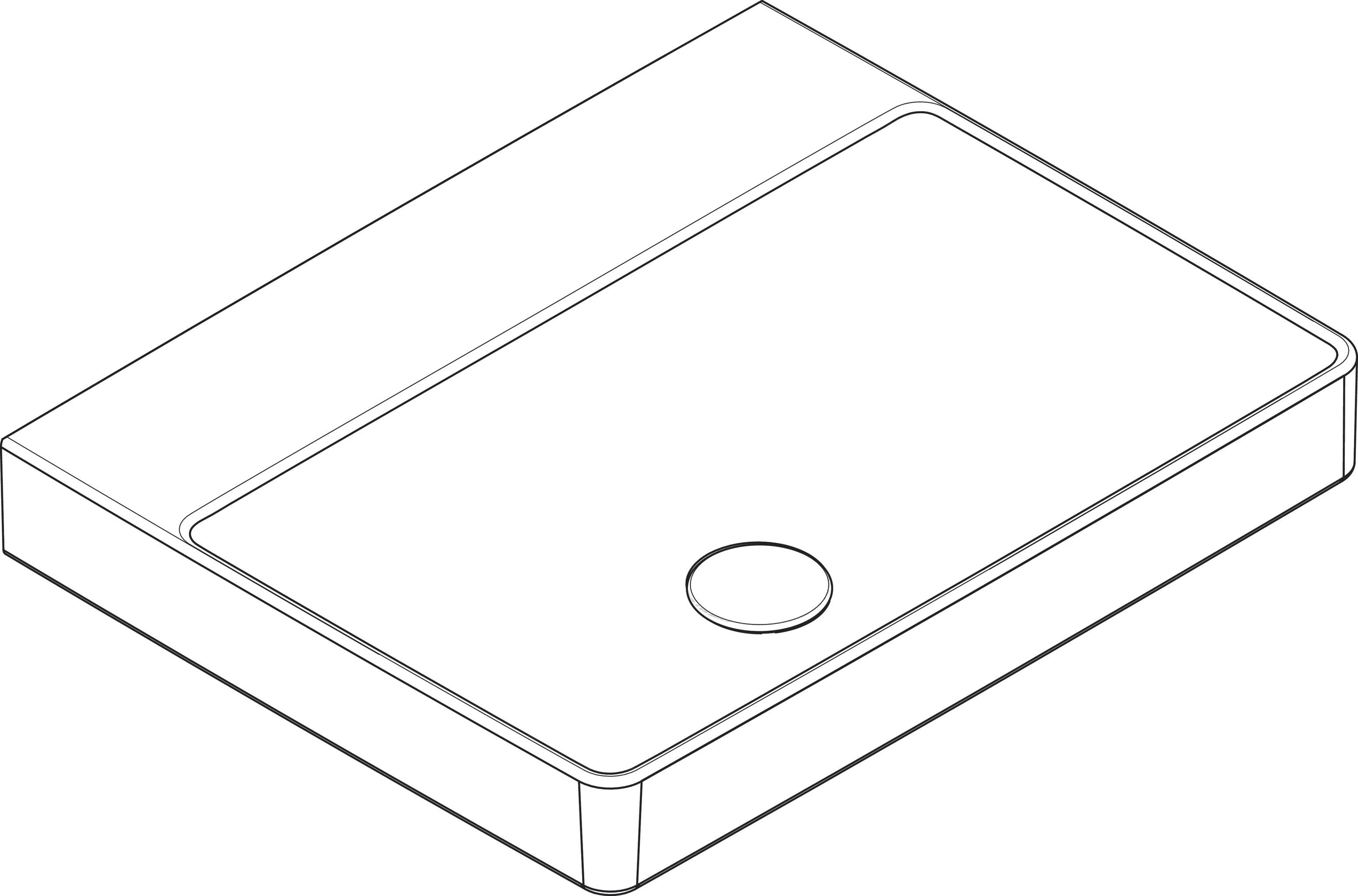 Hansgrohe Xelu Q Aufsatzwaschtisch in Weiß, 600x480 mm, geschliffen, glänzend, ohne Hahnloch und Überlauf
