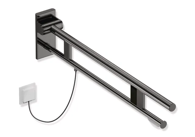 HEWI Stützklappgriff Duo, System 900, Edelstahl PVD, 900 mm Ausladung, links
