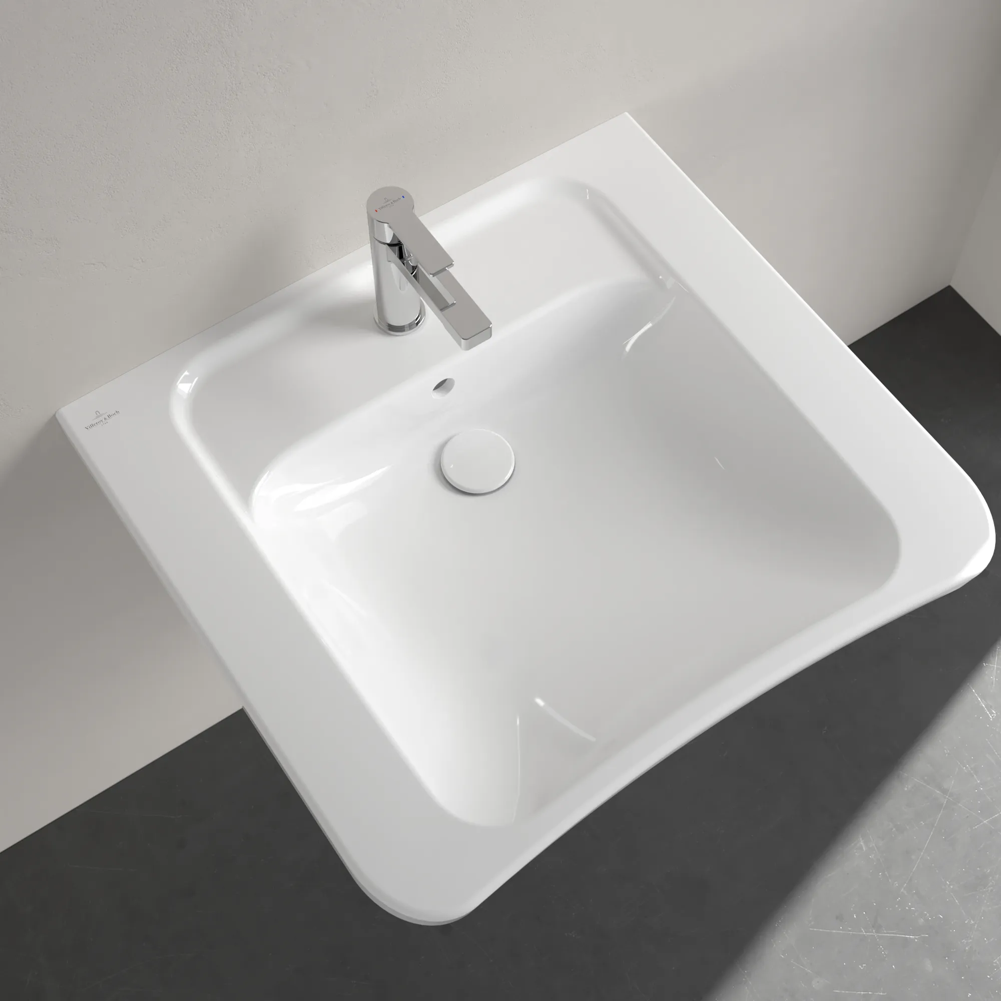 Villeroy & Boch Wandwaschtisch „ViCare“ 650 × 550 × 190 mm, mit Hahnlochbohrung