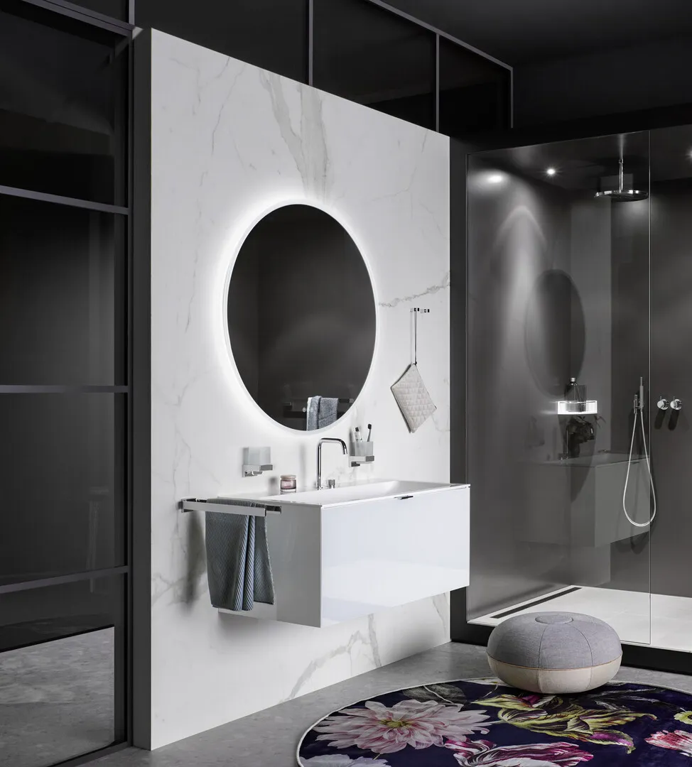 LED-Lichtspiegel pure++ Durchmesser 1000mm mit Spiegelheizung LED-Lichtspiegel pure++ Durchmesser 1000mm mit Spiegelheizung