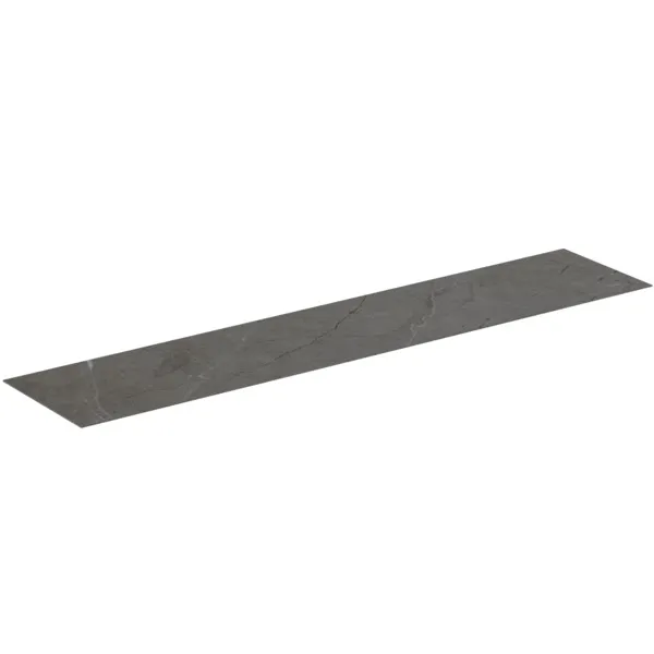 Waschtischplatte Conca, aus Keramik, 2387x505x6mm, Marmor Noir Desir
