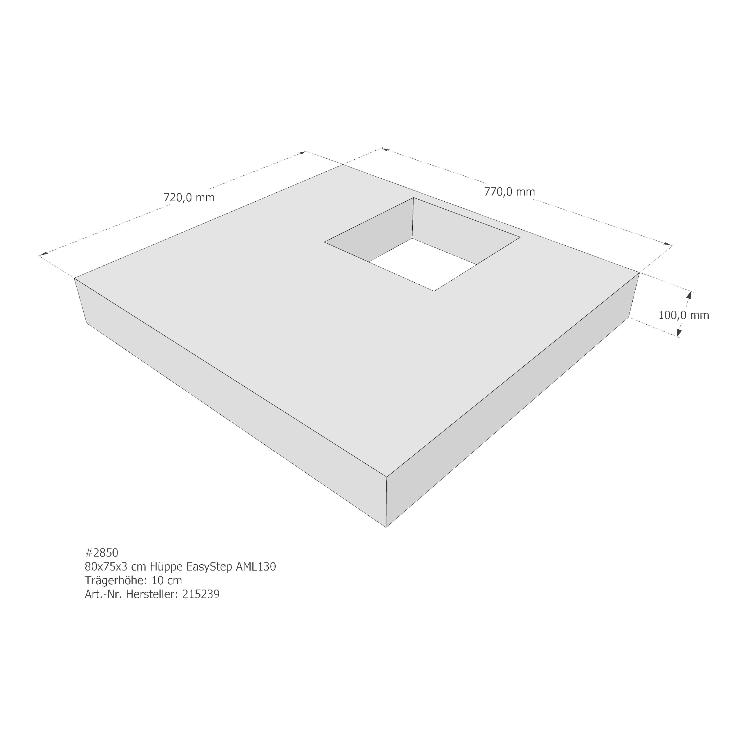 Duschwannenträger für Hüppe EasyStep 80 × 75 × 3 cm Duschwannenträger für Hüppe EasyStep 80 × 75 × 3 cm