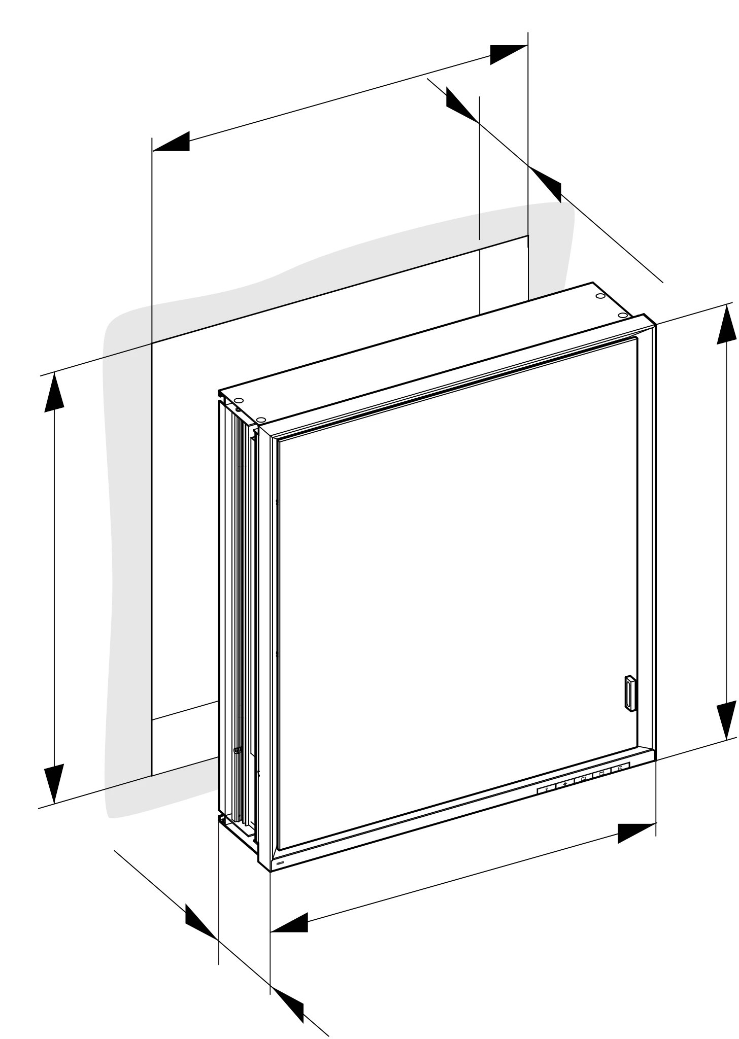 Royal Lumos 14311172203 Spiegelschrank Royal Lumos Einb./Ansch. l./DALI/lange Tür 650 × 735 × 165 mm silber-eloxiert