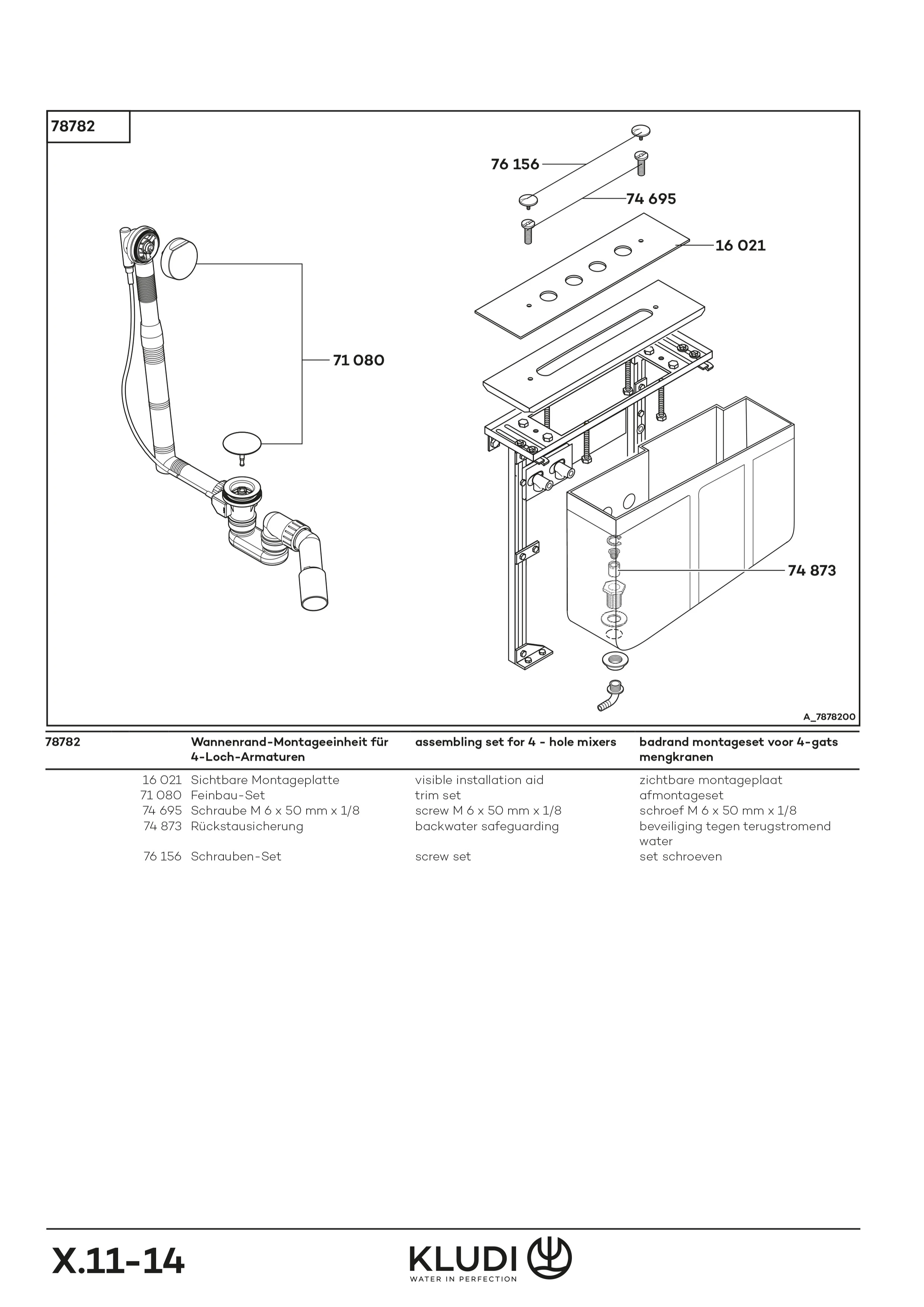 Montageeinheit Rohbau-Set für 4-Loch Armaturen chrom