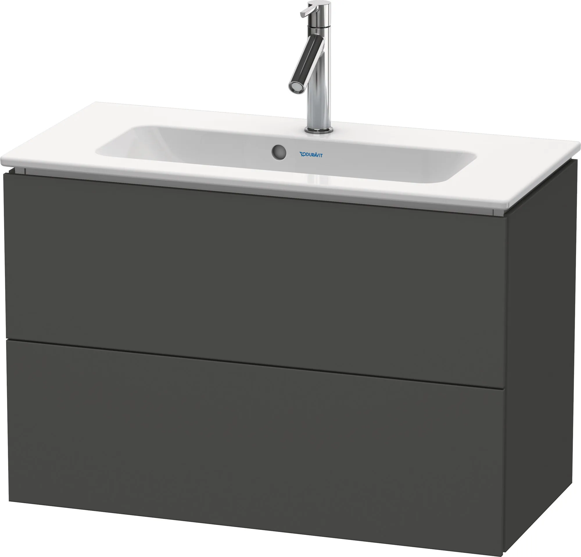 Duravit Waschtischunterschrank wandhängend „L-Cube“ 82 × 55 × 39,1 cm Graphit Matt