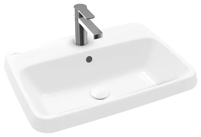 Villeroy & Boch Einbauwaschtisch „Architectura“ mit 1×1 Hahnlochbohrung, 600 × 450 × 170 mm, mit Hahnlochbohrung, Hahnlochposition mittig in Weiß Alpin Villeroy & Boch Einbauwaschtisch „Architectura“ mit 1×1 Hahnlochbohrung, 600 × 450 × 170 mm, mit Hahnlochbohrung, Hahnlochposition mittig in Weiß Alpin