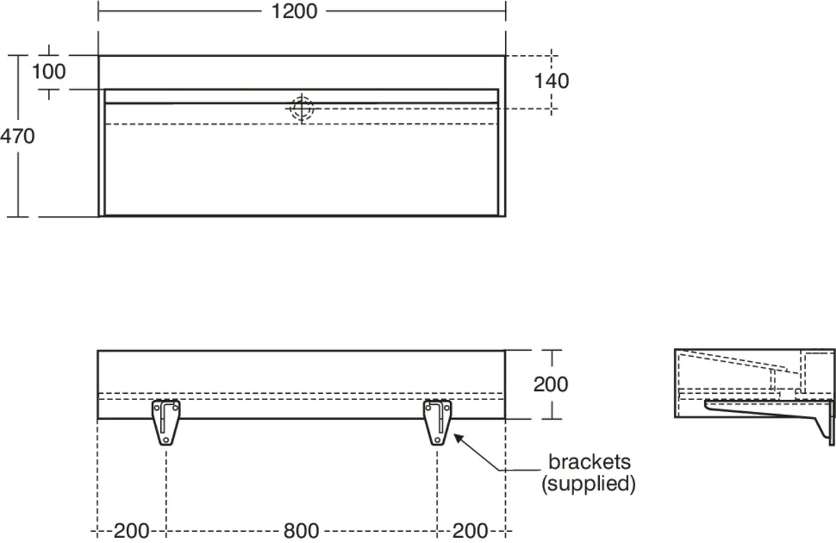 Waschbecken „Silhouette“ 120 × 47 × 20 cm in Weiß Waschbecken „Silhouette“ 120 × 47 × 20 cm in Weiß