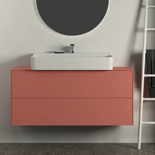 Ideal Standard Waschtischunterschrank Conca, 2 Auszüge, mittiger Ausschnitt, 1202x373x550 mm, Sunset matt