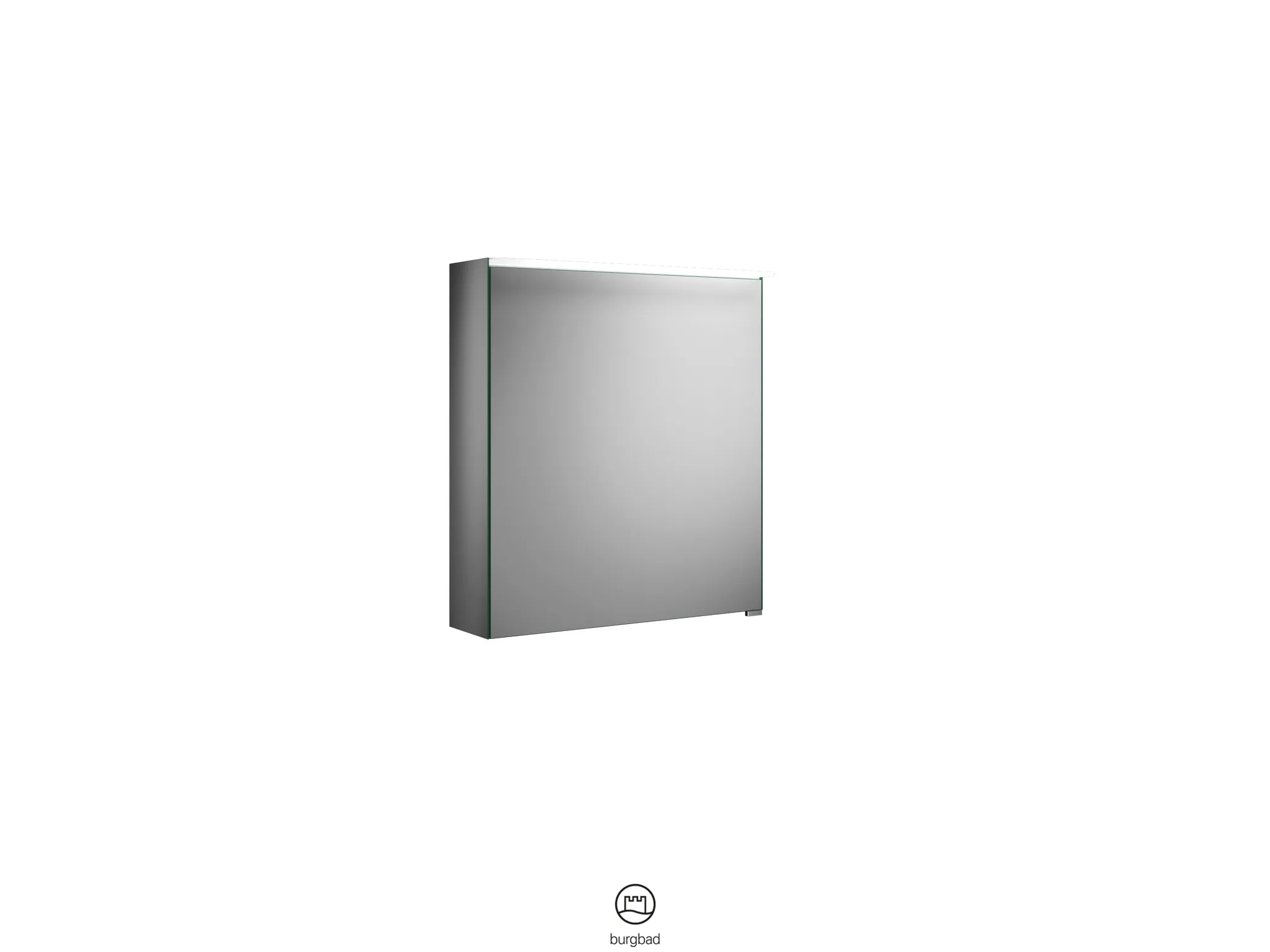 Spiegelschrank Fiumo von burgbad - beidseitig verspiegelt, LED-Aufsatzleuchte 4200 K, Anthrazitgrau, 670 x 606 x 200 mm